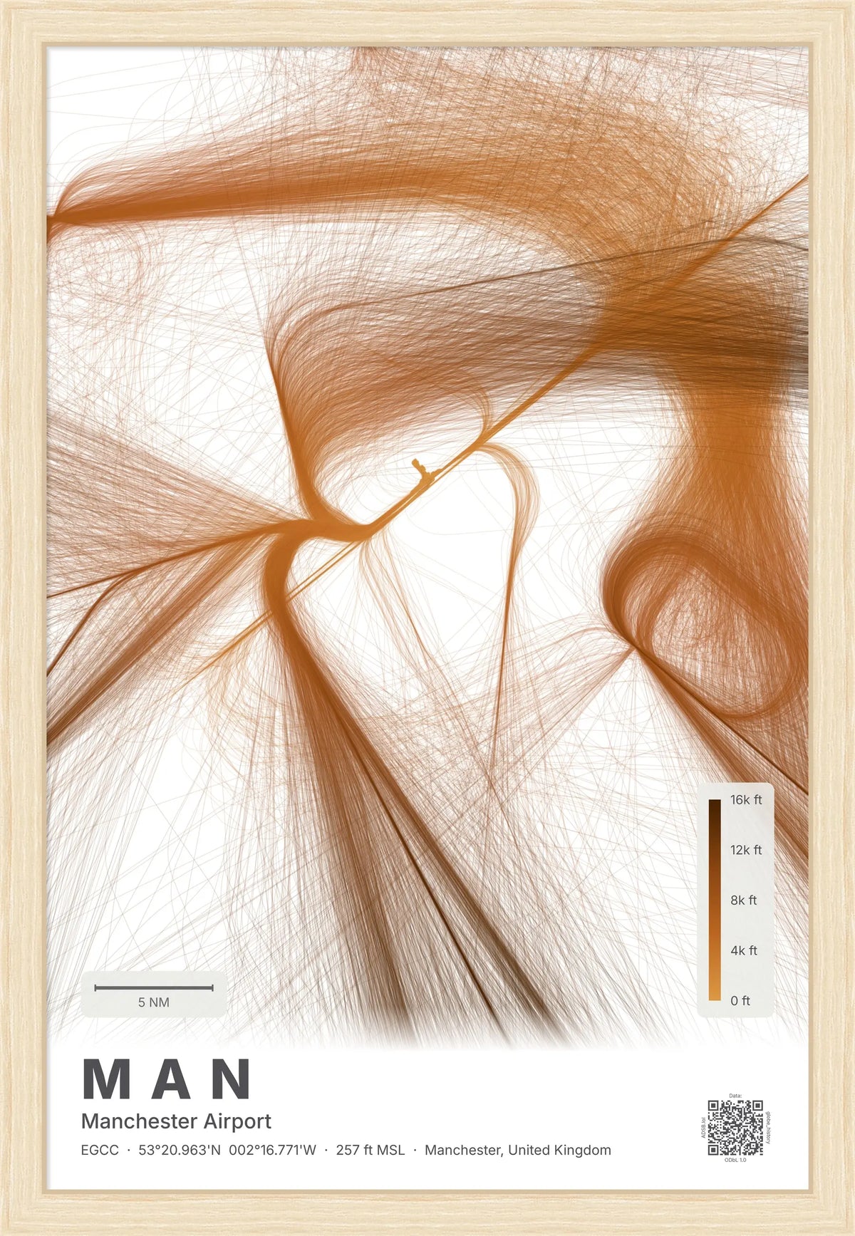 MAN flight path map — Solana theme · Light [material:framed_natural]