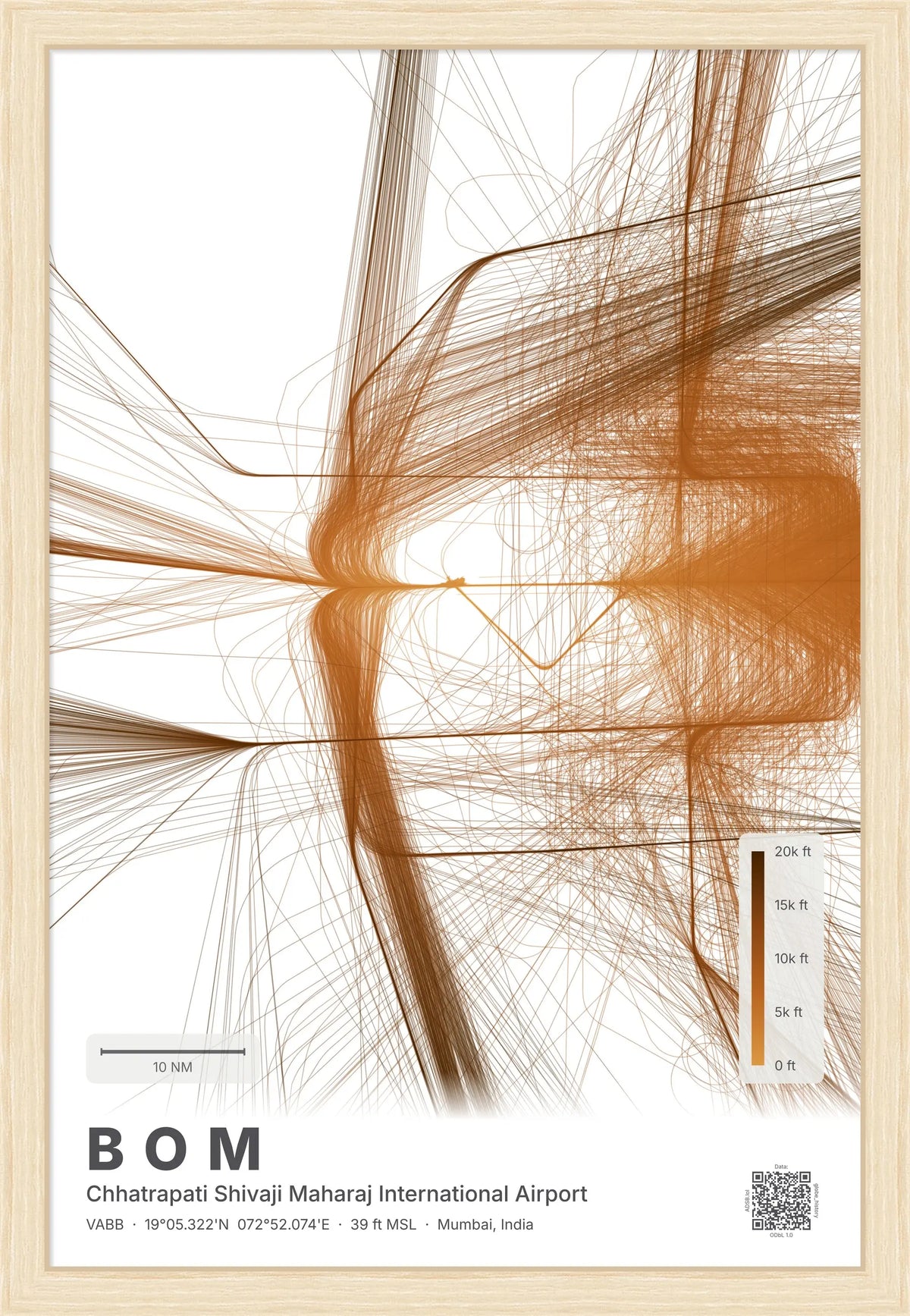 BOM flight path map — Solana theme · Light [material:framed_natural]