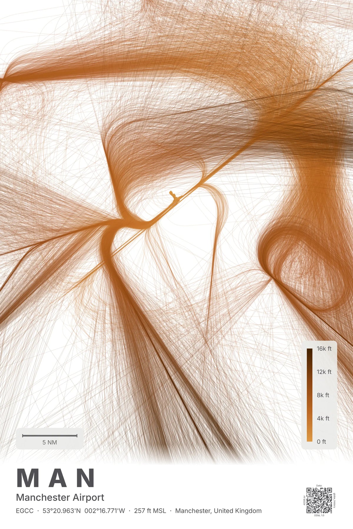 MAN flight path map — Solana theme · Light