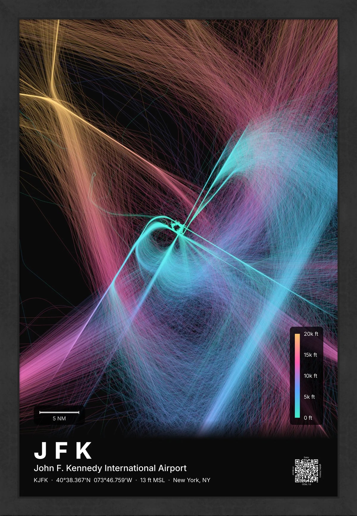 JFK flight path map — Aurora theme · Dark [material:framed_black]