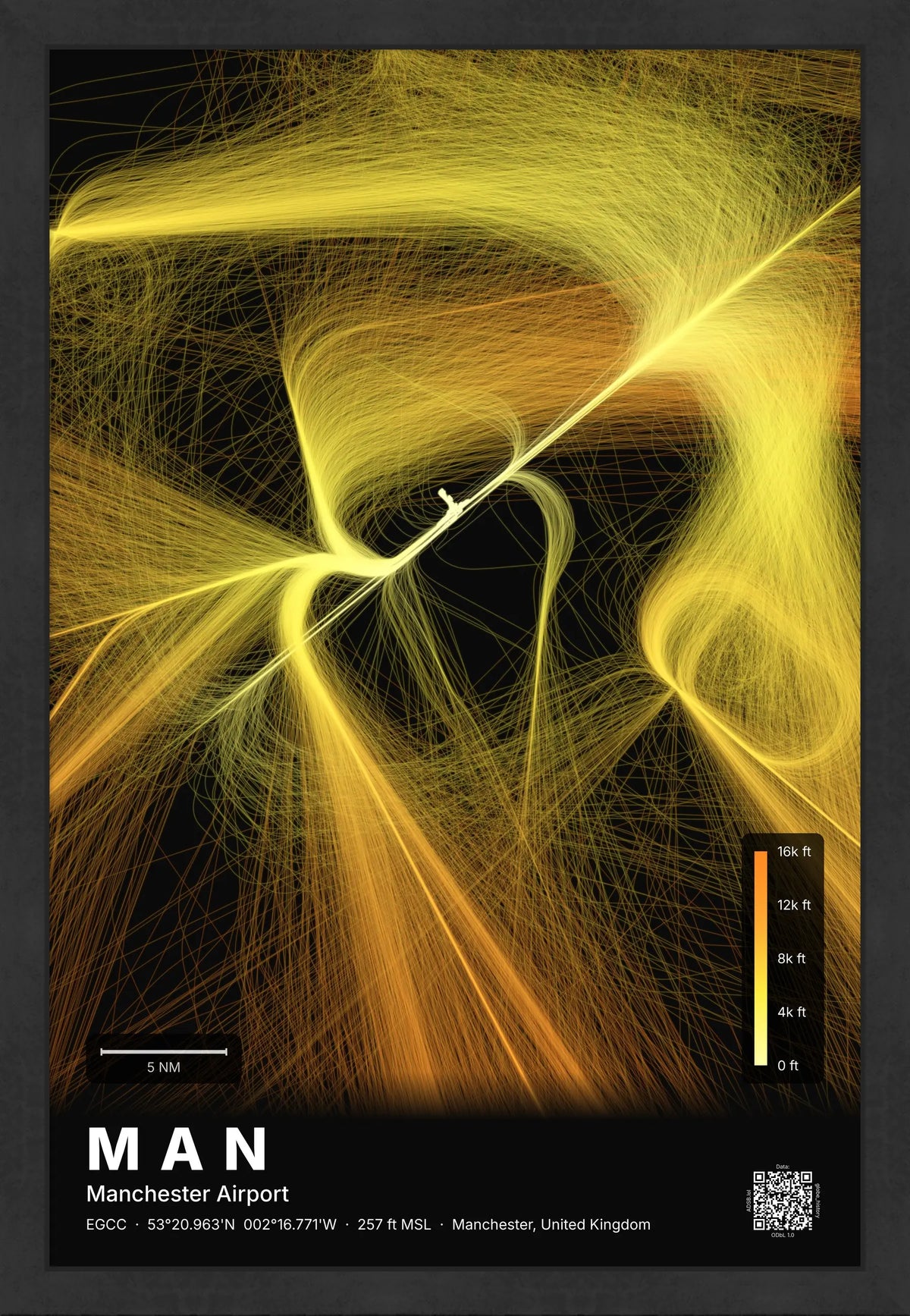 MAN flight path map — Solana theme · Dark [material:framed_black]