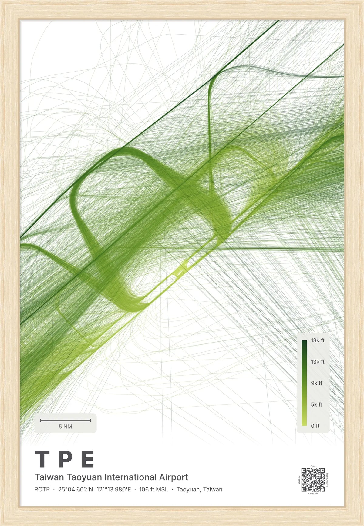TPE flight path map — Citrus theme · Light [material:framed_natural]