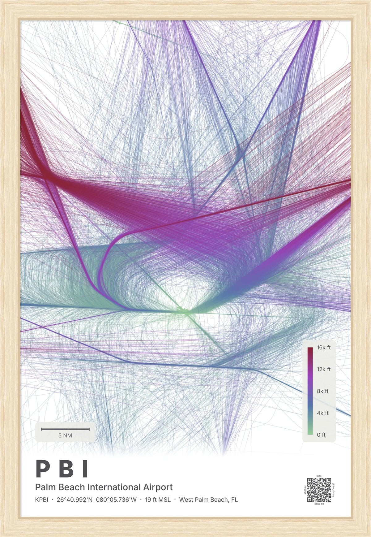 PBI flight path print — Prism theme · Light [material:framed_natural]