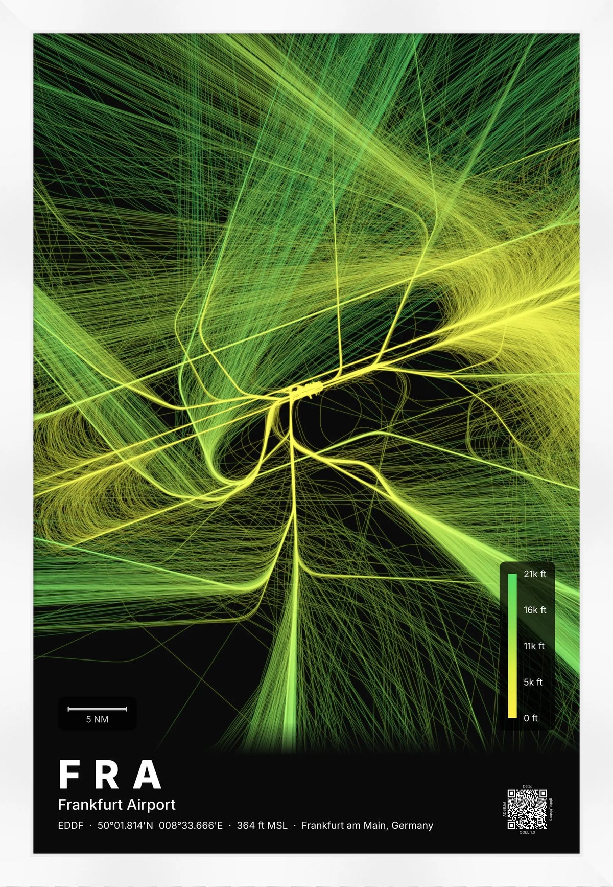 FRA flight path map — Citrus theme · Dark [material:framed_white]