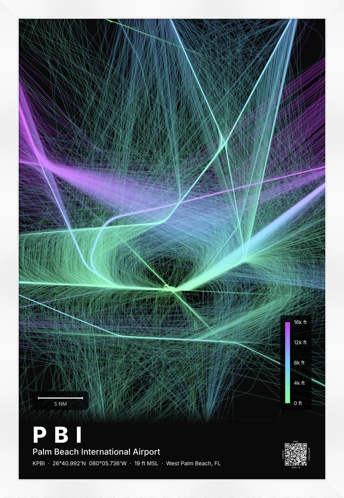 PBI flight path print — Prism theme · Dark [material:framed_white]