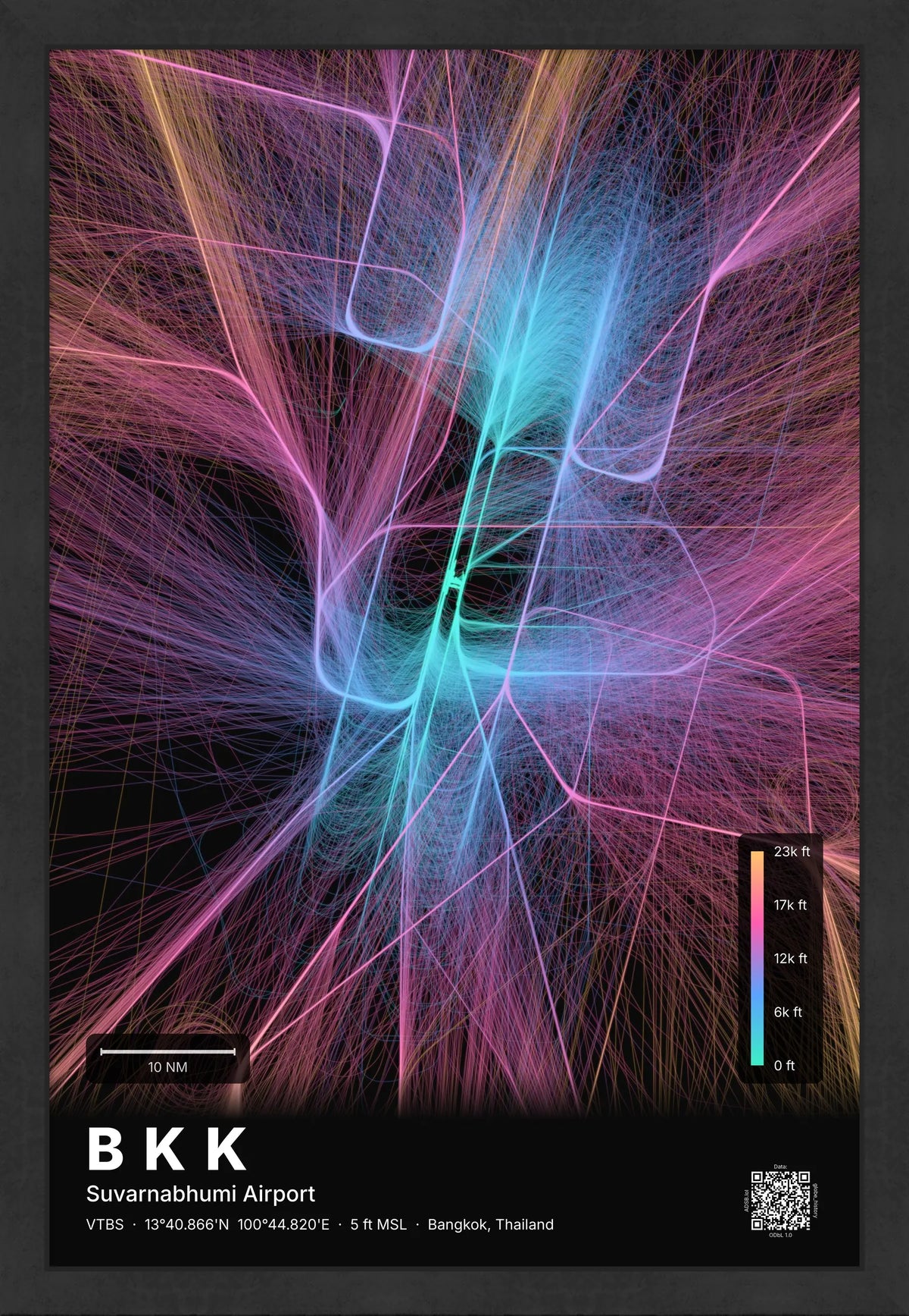BKK flight path map — Aurora theme · Dark [material:framed_black]