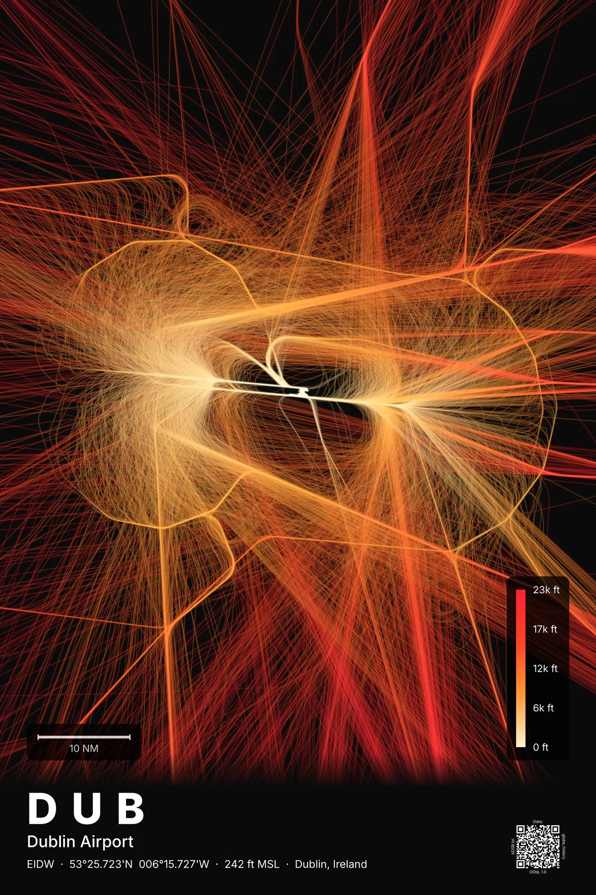 DUB flight path map — Inferno theme · Dark