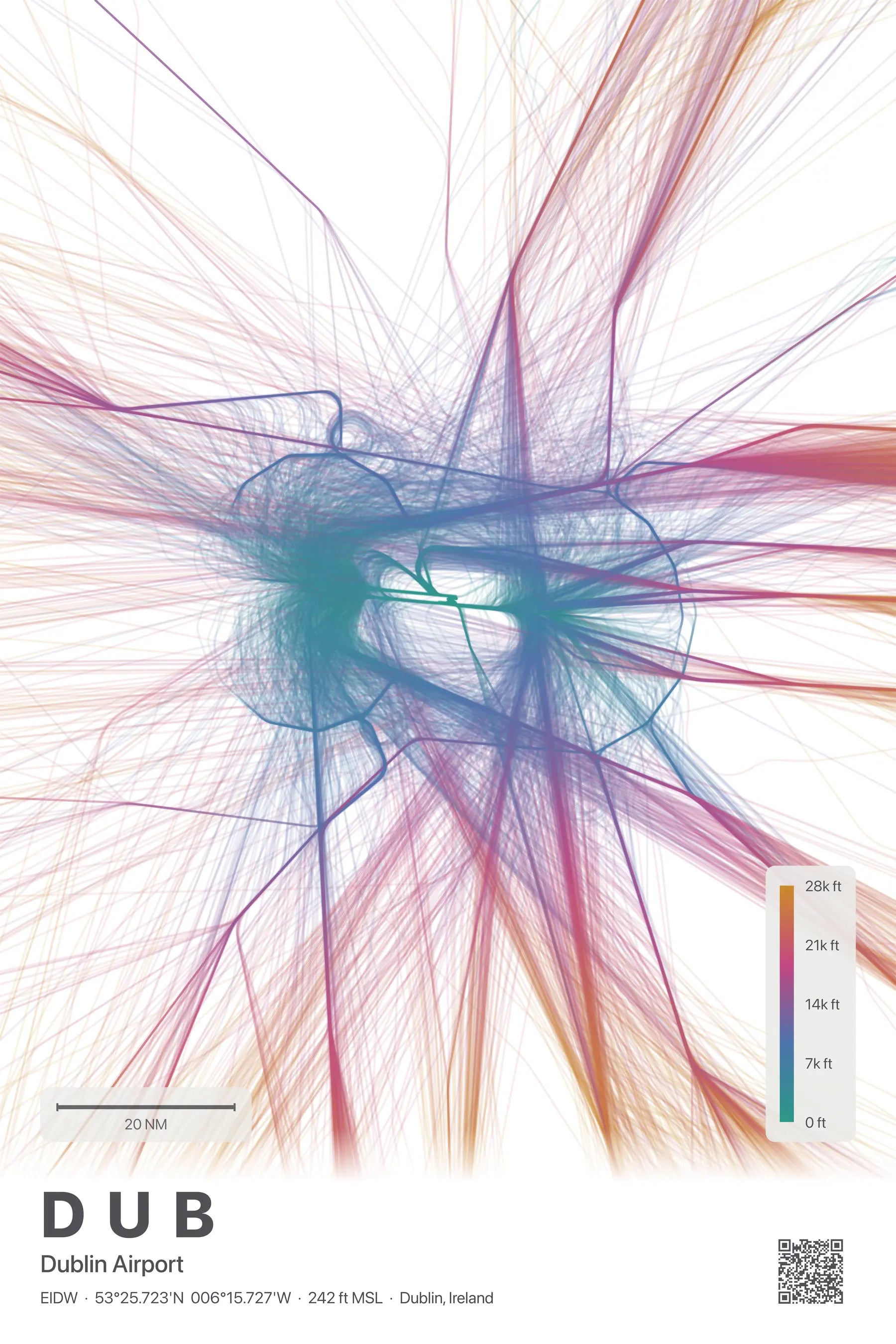 DUB flight path print — Aurora theme · Light