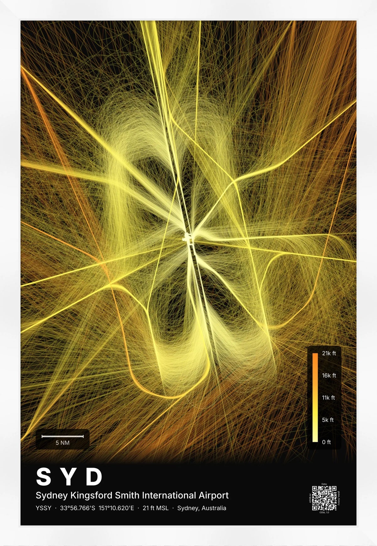SYD flight path map — Solana theme · Dark [material:framed_white]