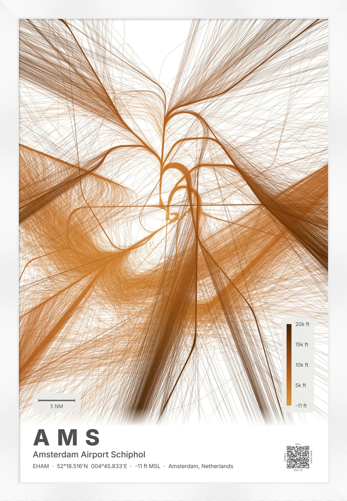 AMS flight path map — Solana theme · Light [material:framed_white]