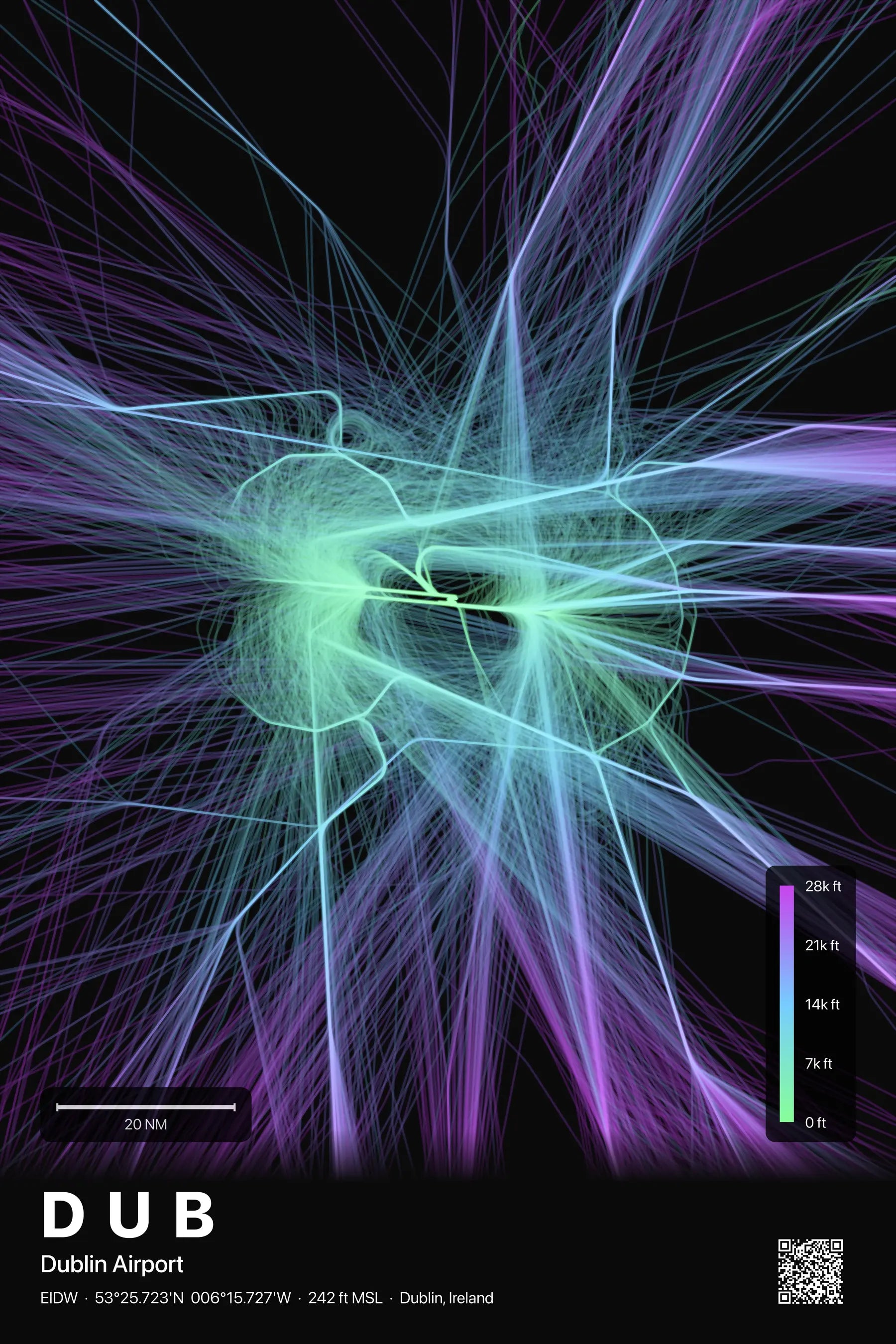 DUB flight path print — Prism theme · Dark