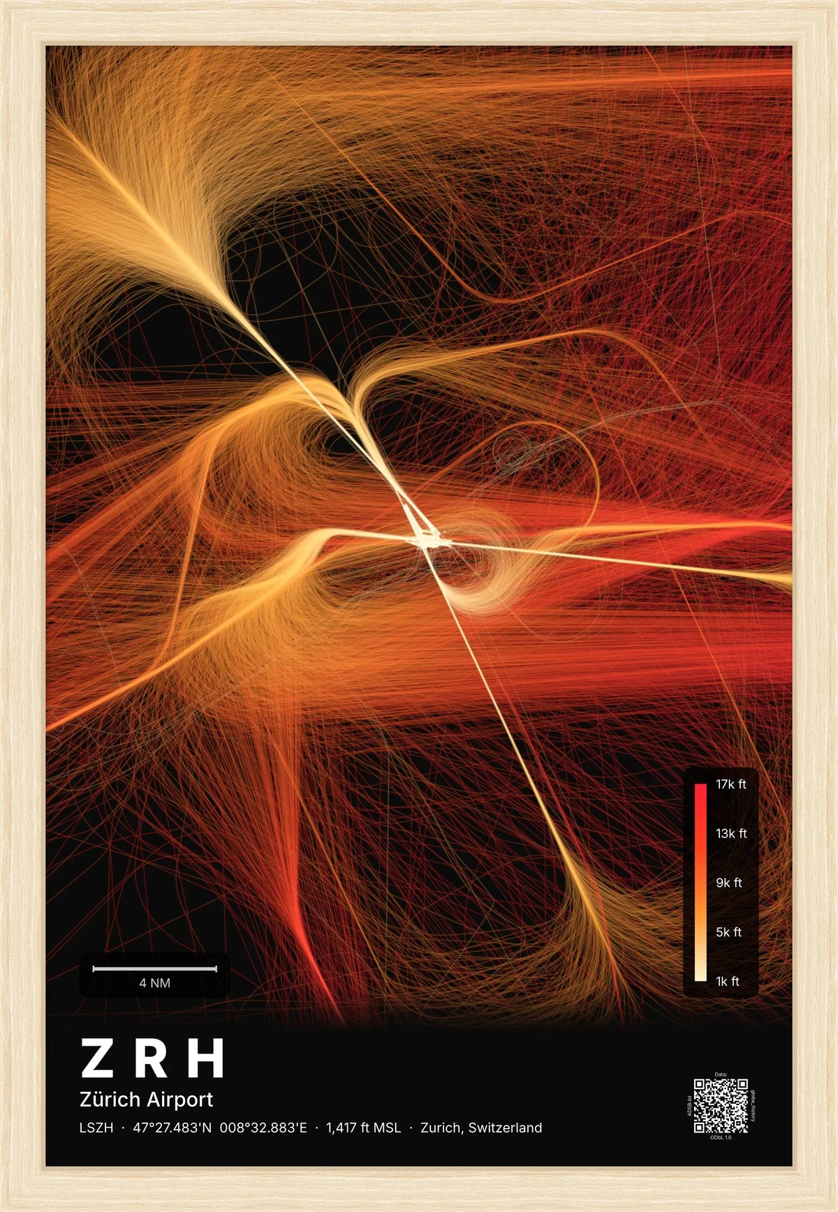 ZRH flight path map — Inferno theme · Dark [material:framed_natural]