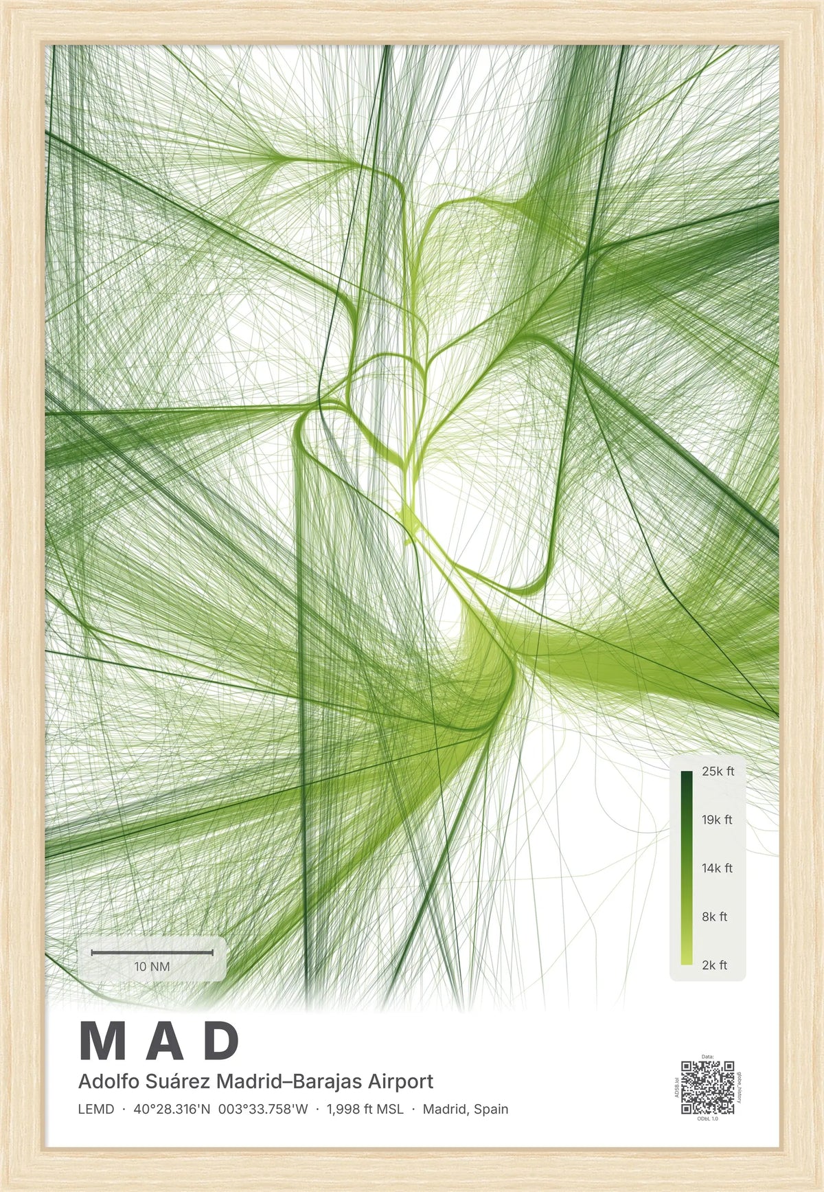MAD flight path map — Citrus theme · Light [material:framed_natural]