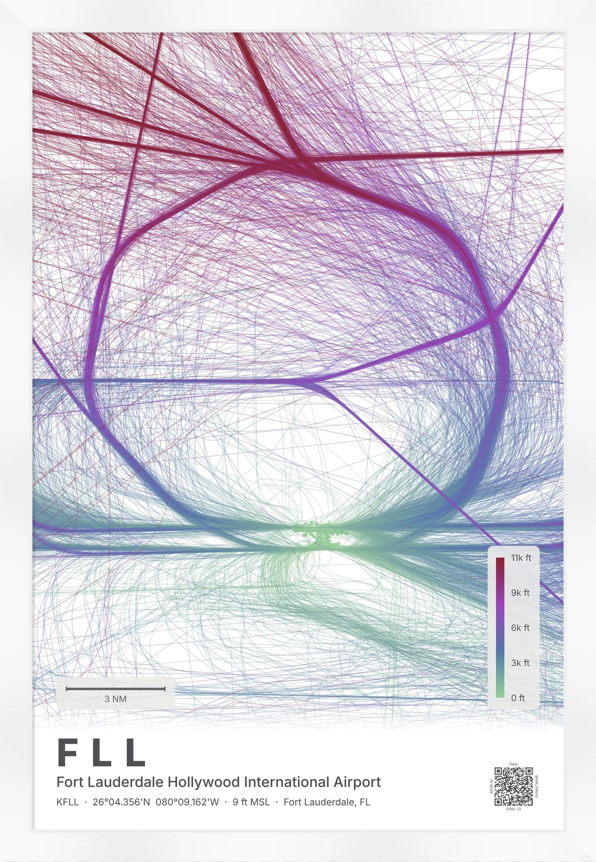 FLL flight path map — Prism theme · Light [material:framed_white]