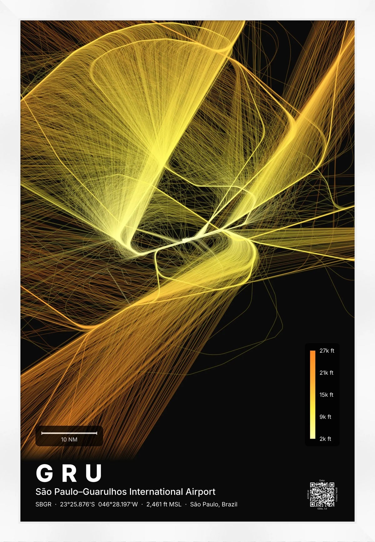 GRU flight path map — Solana theme · Dark [material:framed_white]