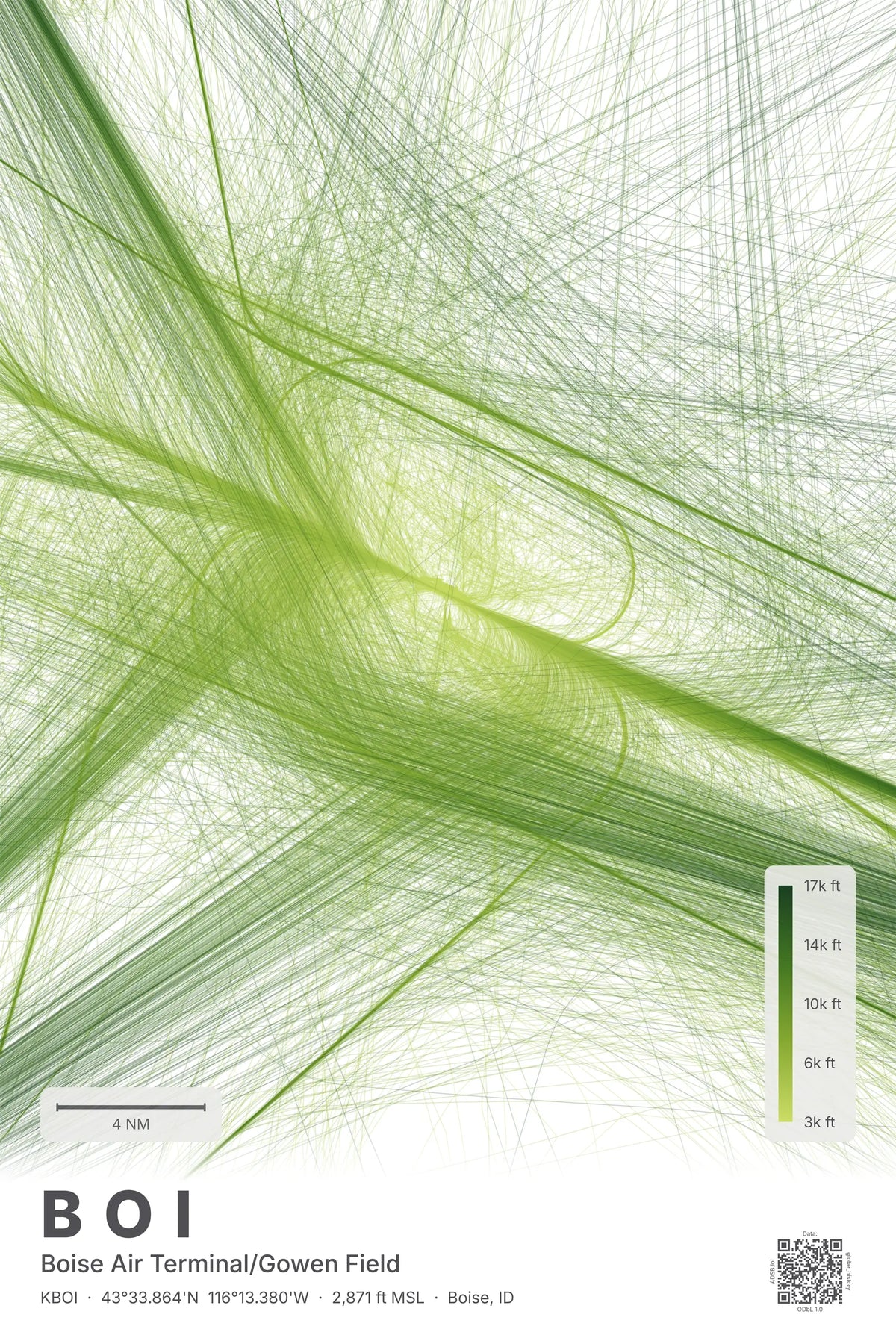 BOI flight path print — Citrus theme · Light