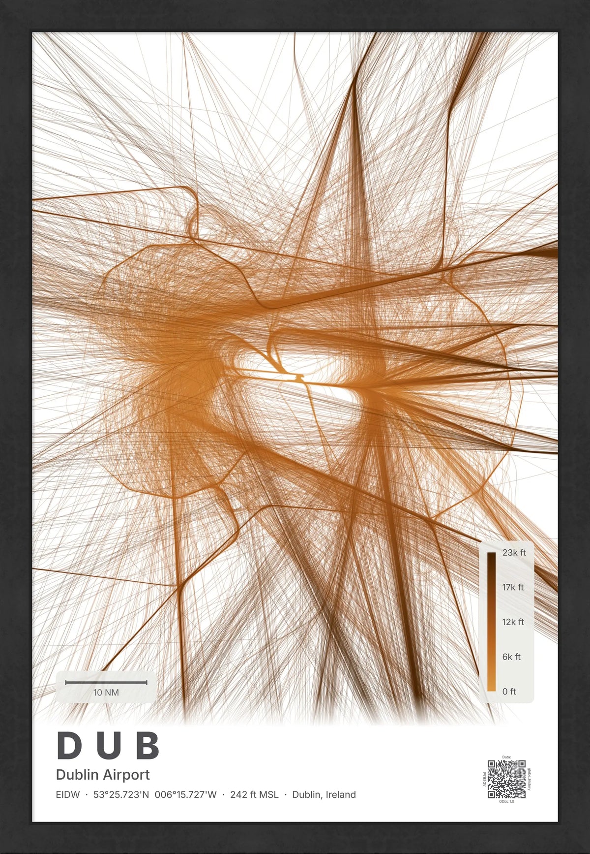 DUB flight path map — Solana theme · Light [material:framed_black]