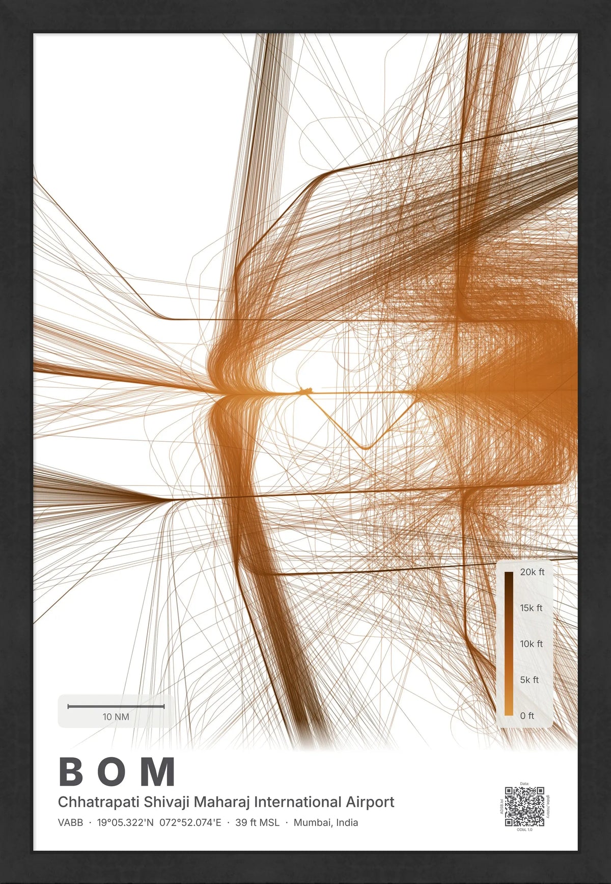 BOM flight path map — Solana theme · Light [material:framed_black]
