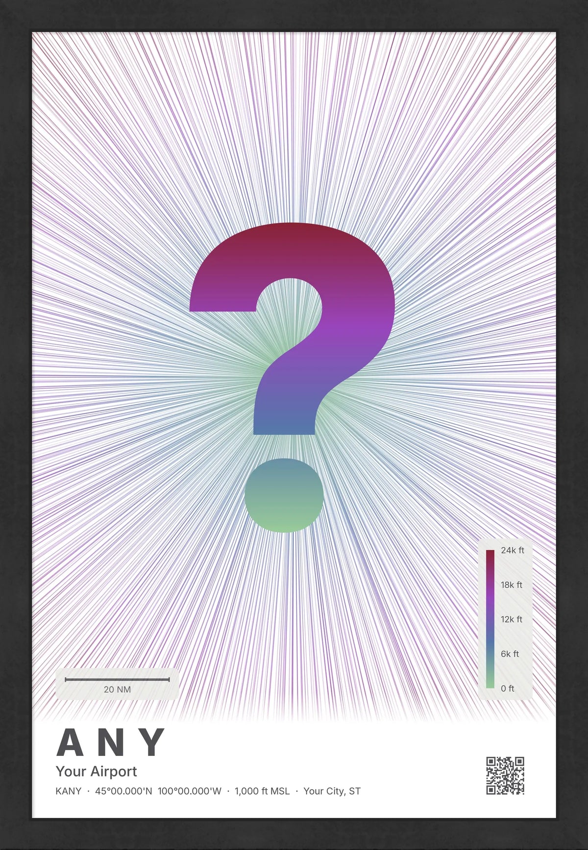 Custom airport print — Prism theme · Light [material:framed_black]