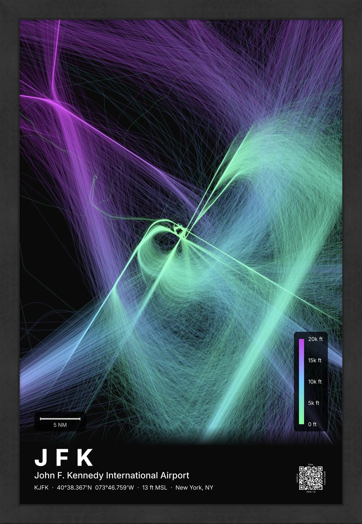 JFK flight path map — Prism theme · Dark [material:framed_black]
