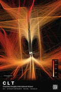 CLT flight path map — Inferno theme · Dark