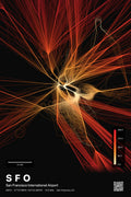 SFO flight path print — Inferno theme · Dark