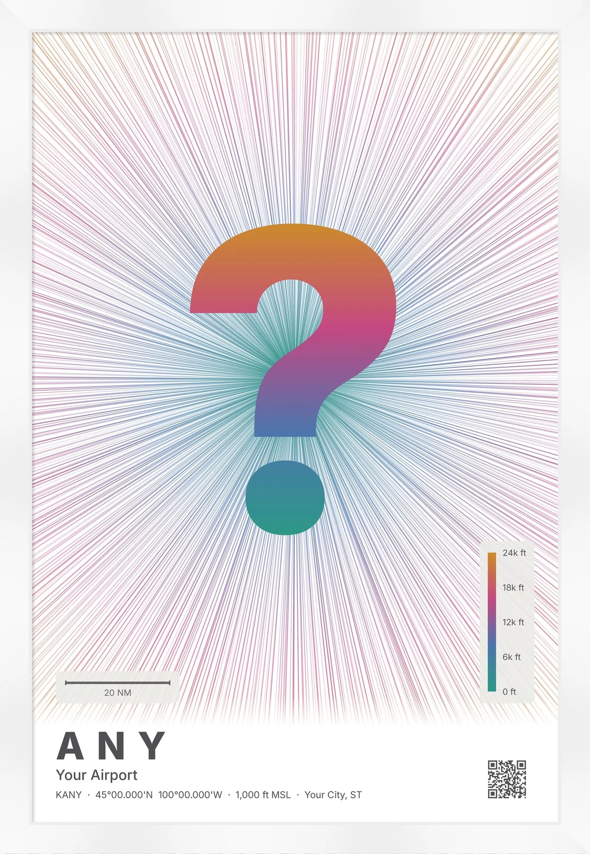 Custom airport print — Aurora theme · Light [material:framed_white]