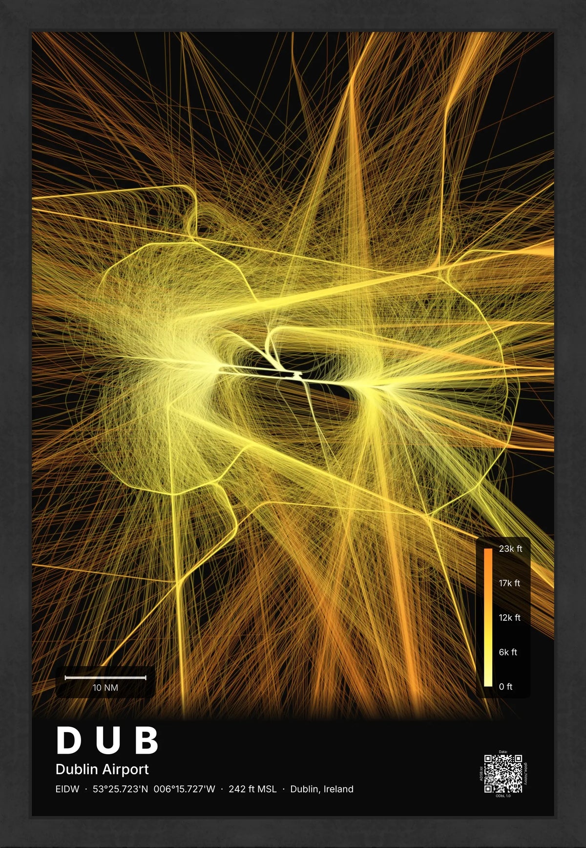 DUB flight path map — Solana theme · Dark [material:framed_black]