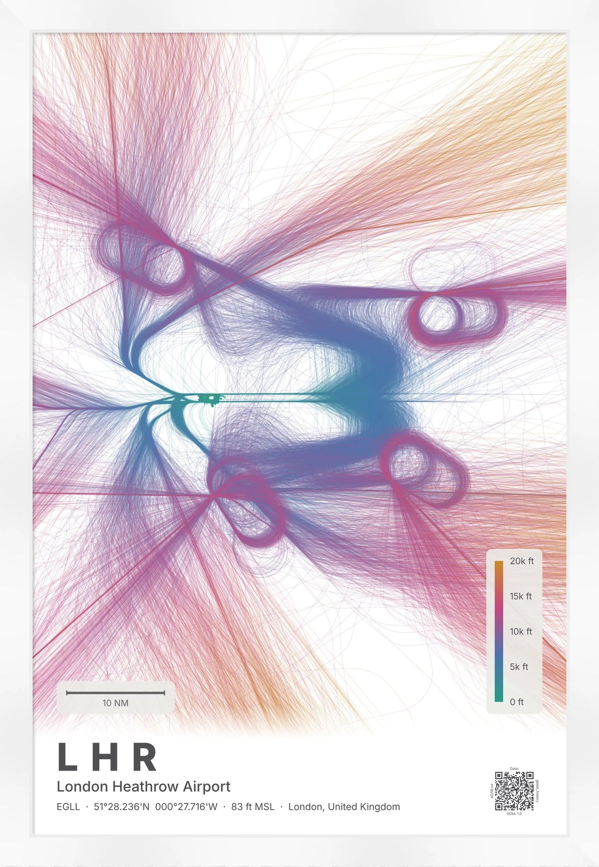 LHR flight path map — Aurora theme · Light [material:framed_white]