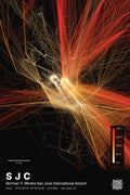 SJC flight path map — Inferno theme · Dark
