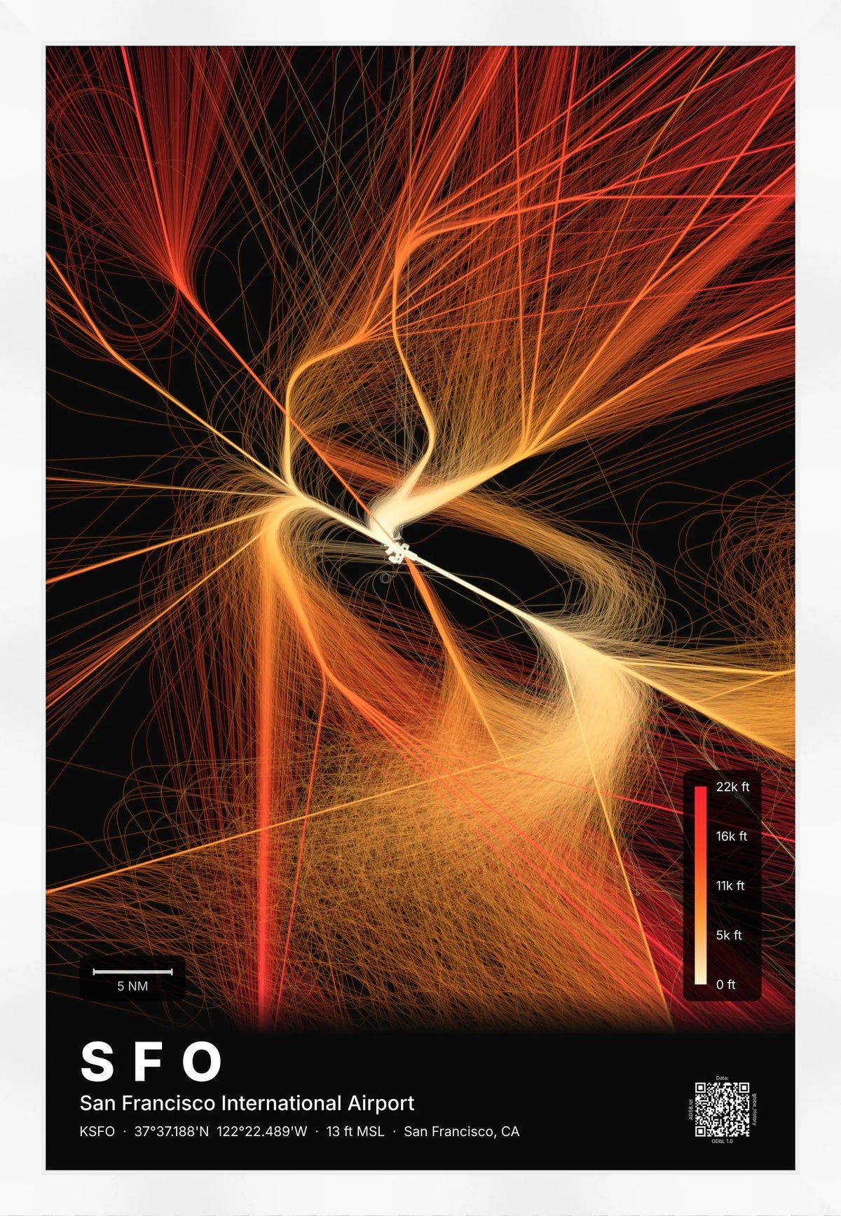 SFO flight path map — Inferno theme · Dark [material:framed_white]