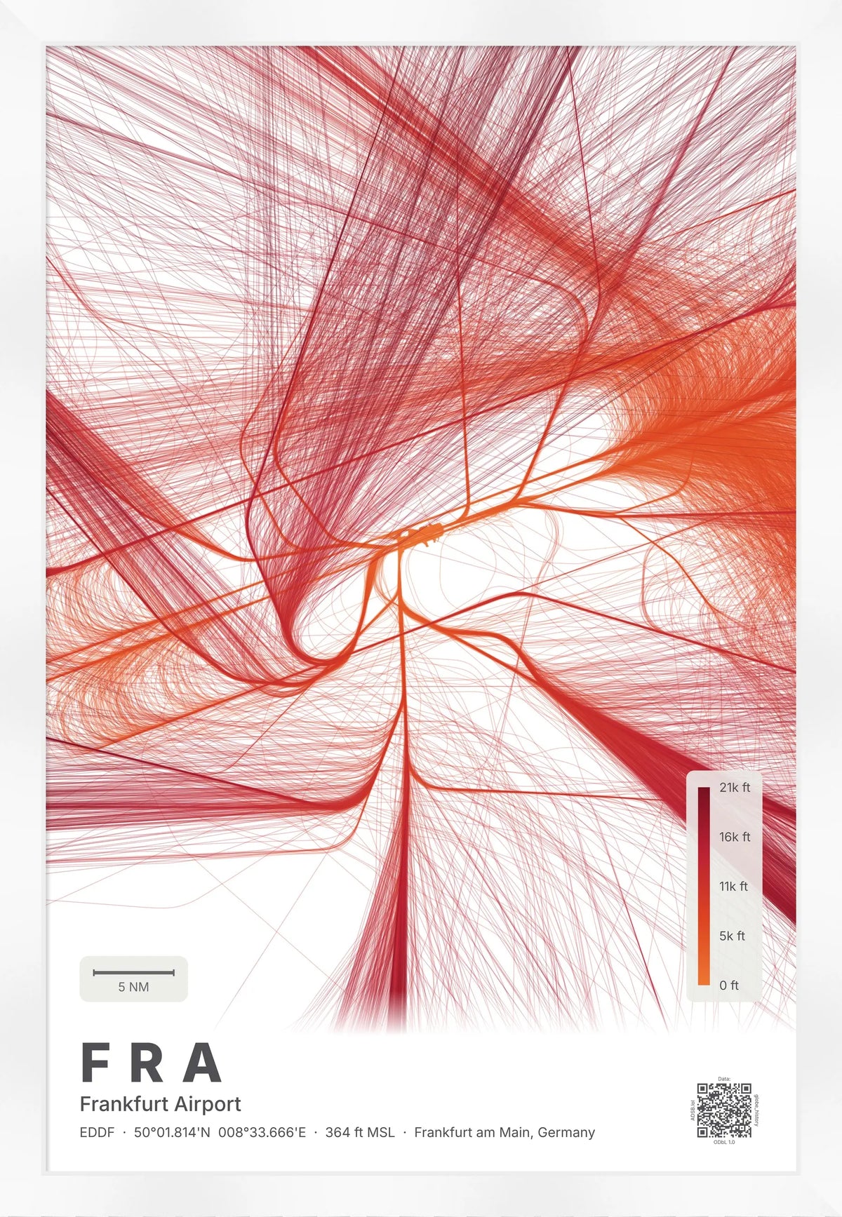 FRA flight path map — Inferno theme · Light [material:framed_white]