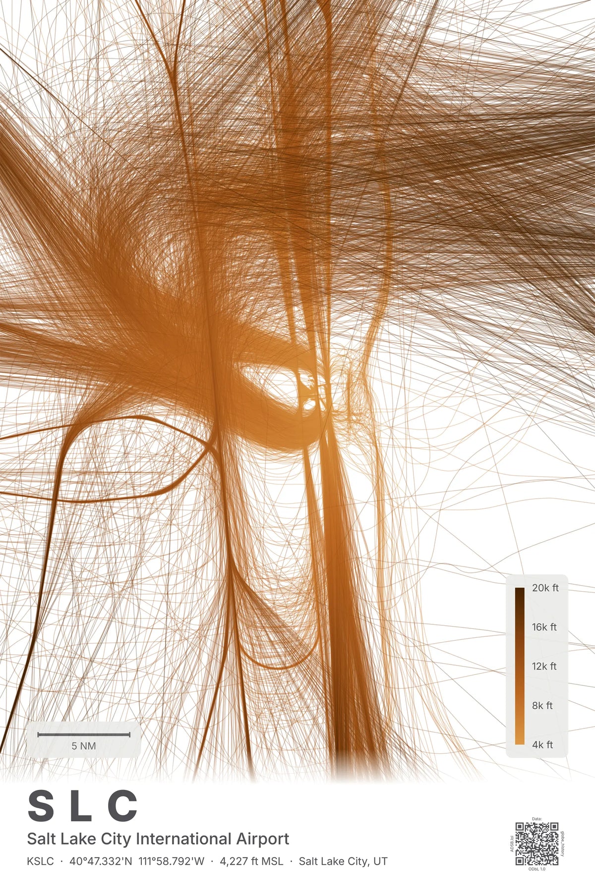 SLC flight path print — Solana theme · Light