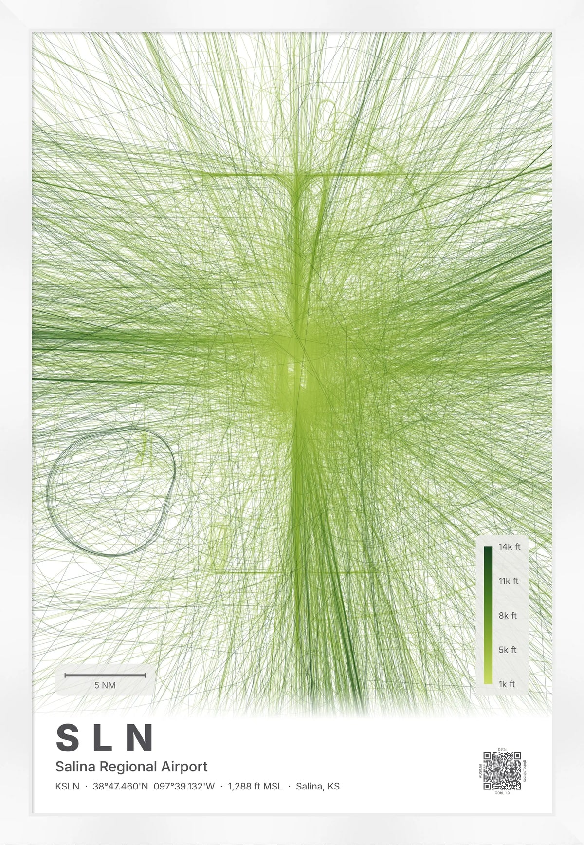 SLN flight path map — Citrus theme · Light [material:framed_white]