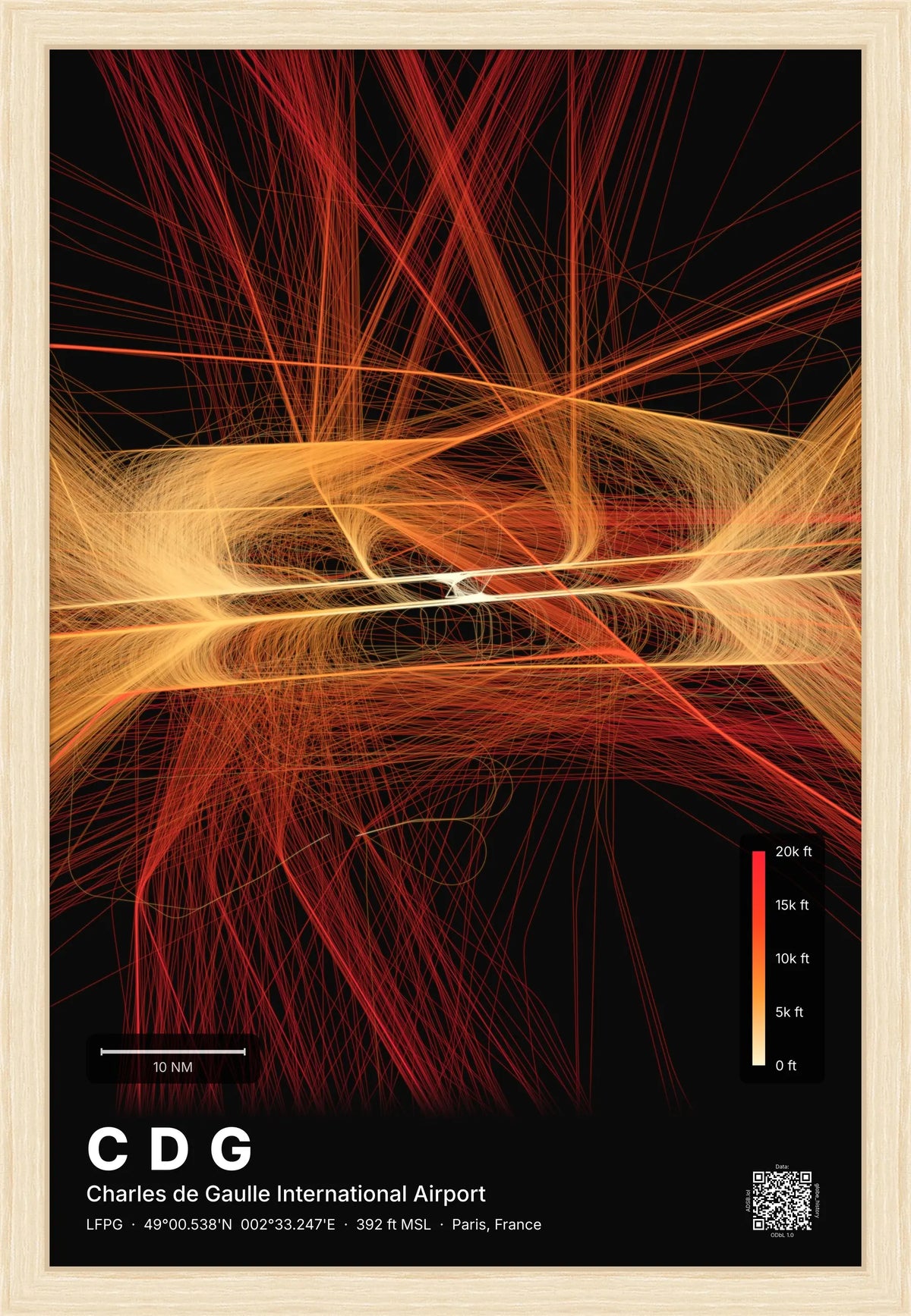 CDG flight path map — Inferno theme · Dark [material:framed_natural]