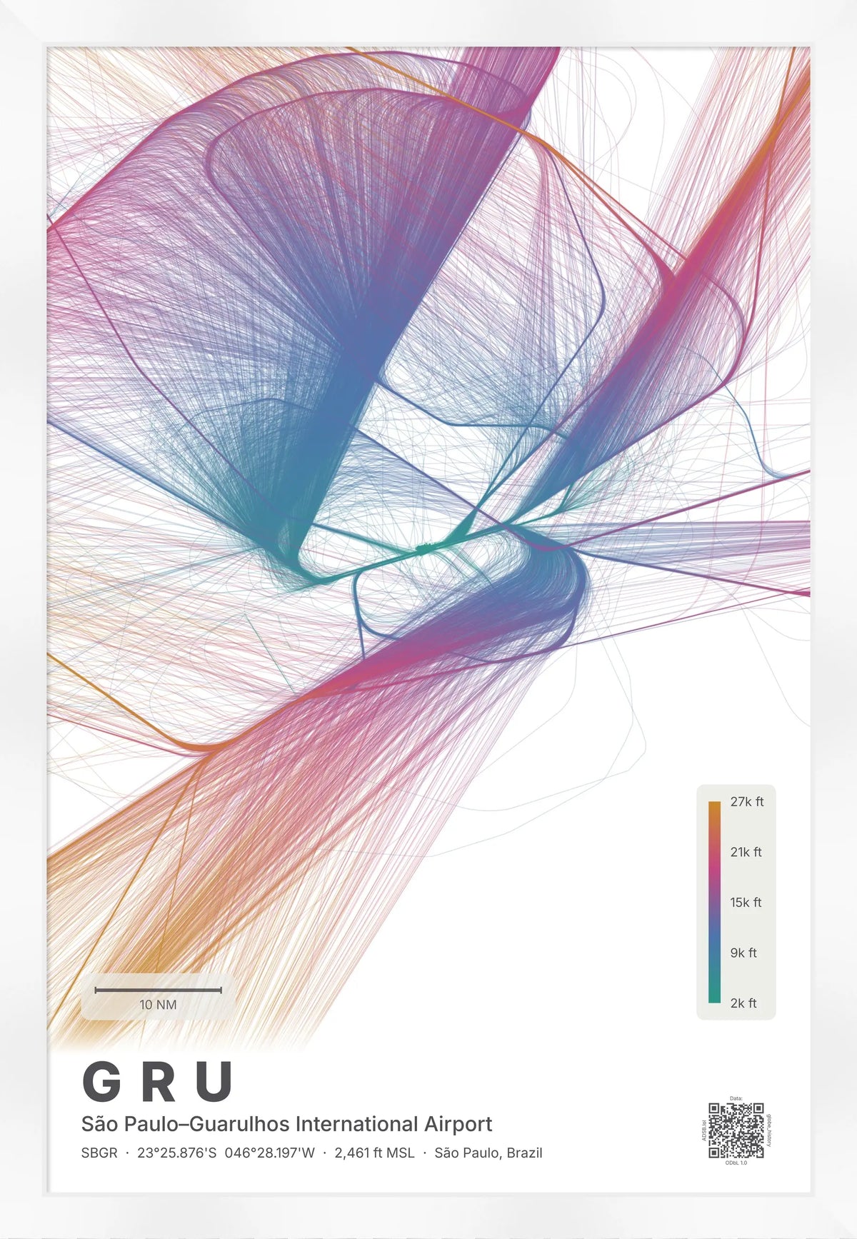 GRU flight path map — Aurora theme · Light [material:framed_white]