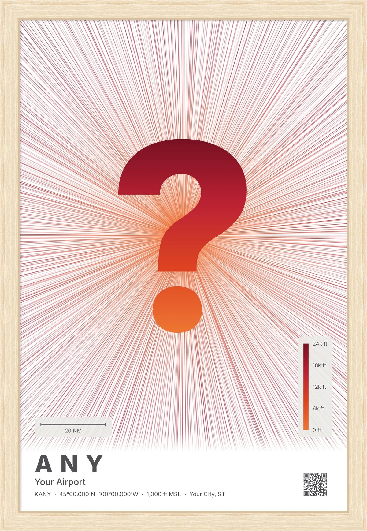 Custom airport print — Inferno theme · Light [material:framed_natural]