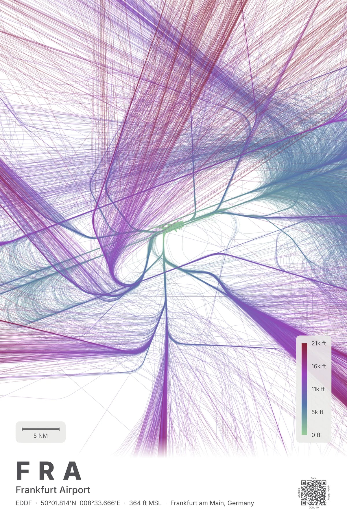 FRA flight path map — Prism theme · Light