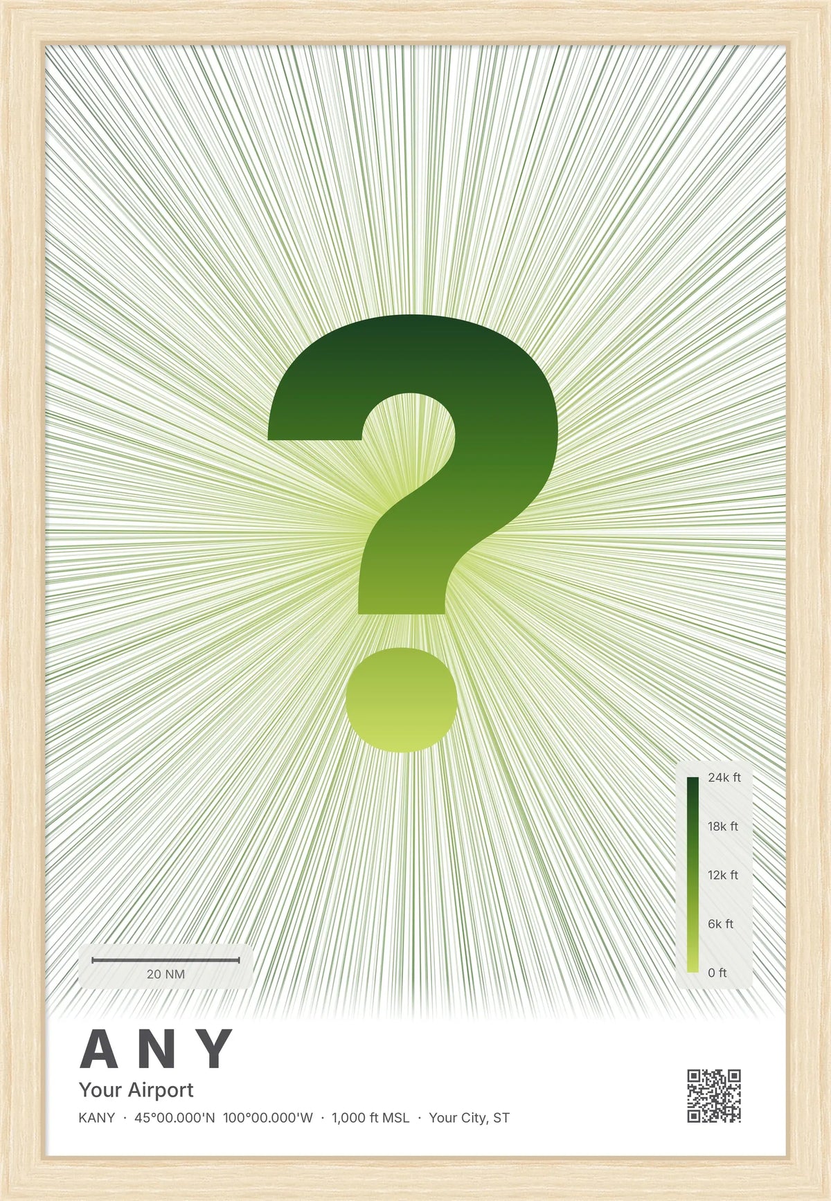 Custom airport print — Citrus theme · Light [material:framed_natural]