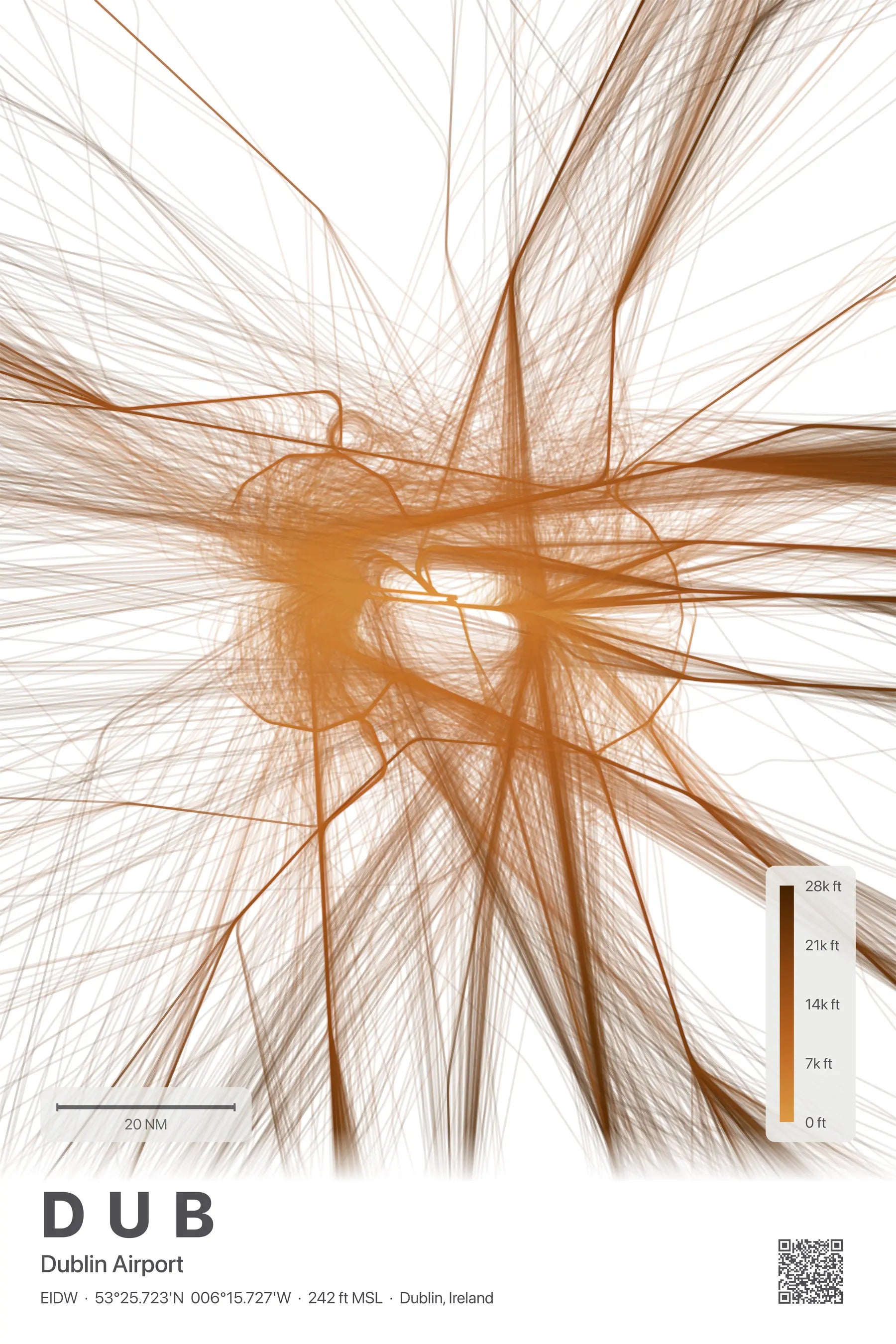 DUB flight path print — Solana theme · Light