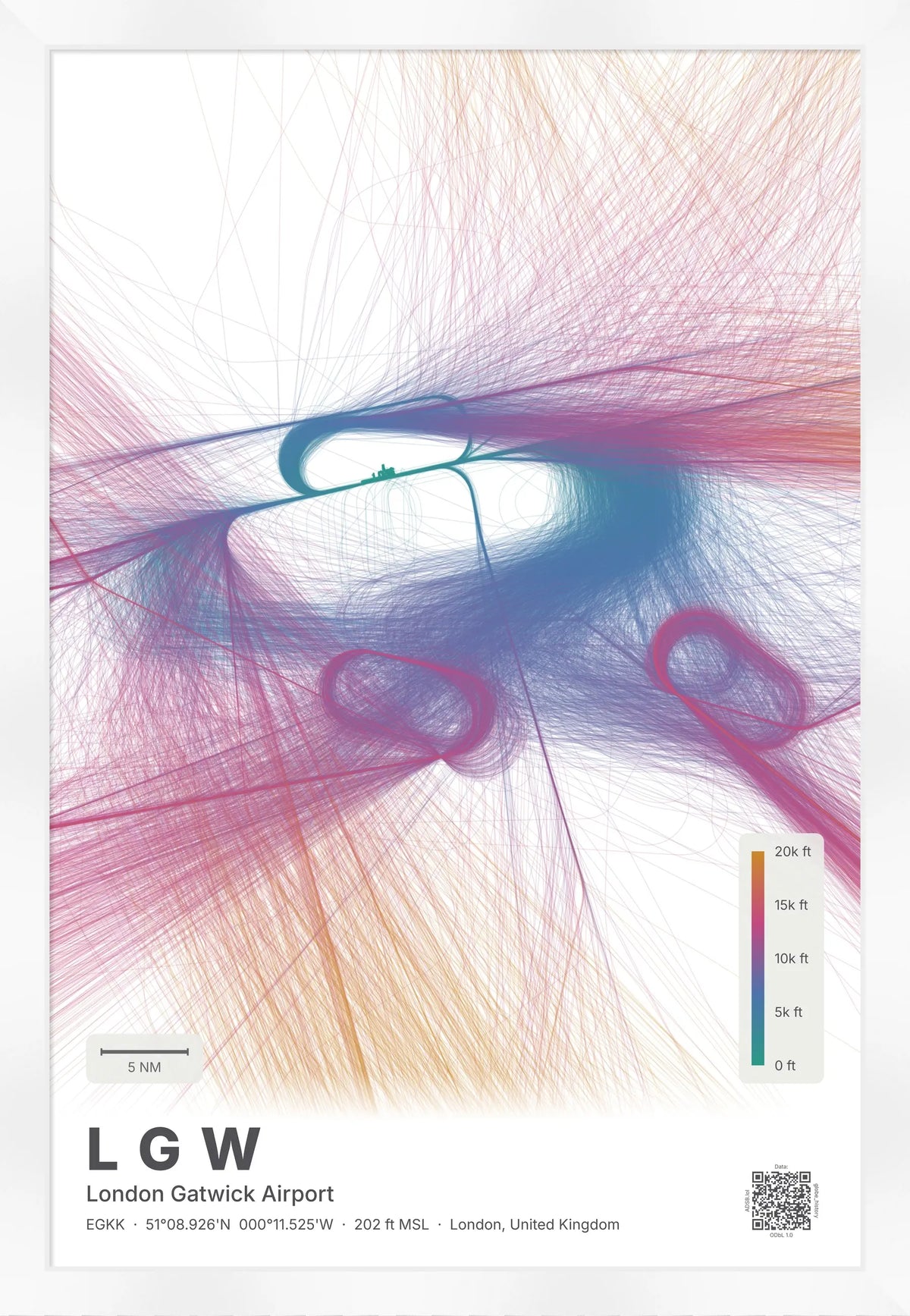LGW flight path map — Aurora theme · Light [material:framed_white]