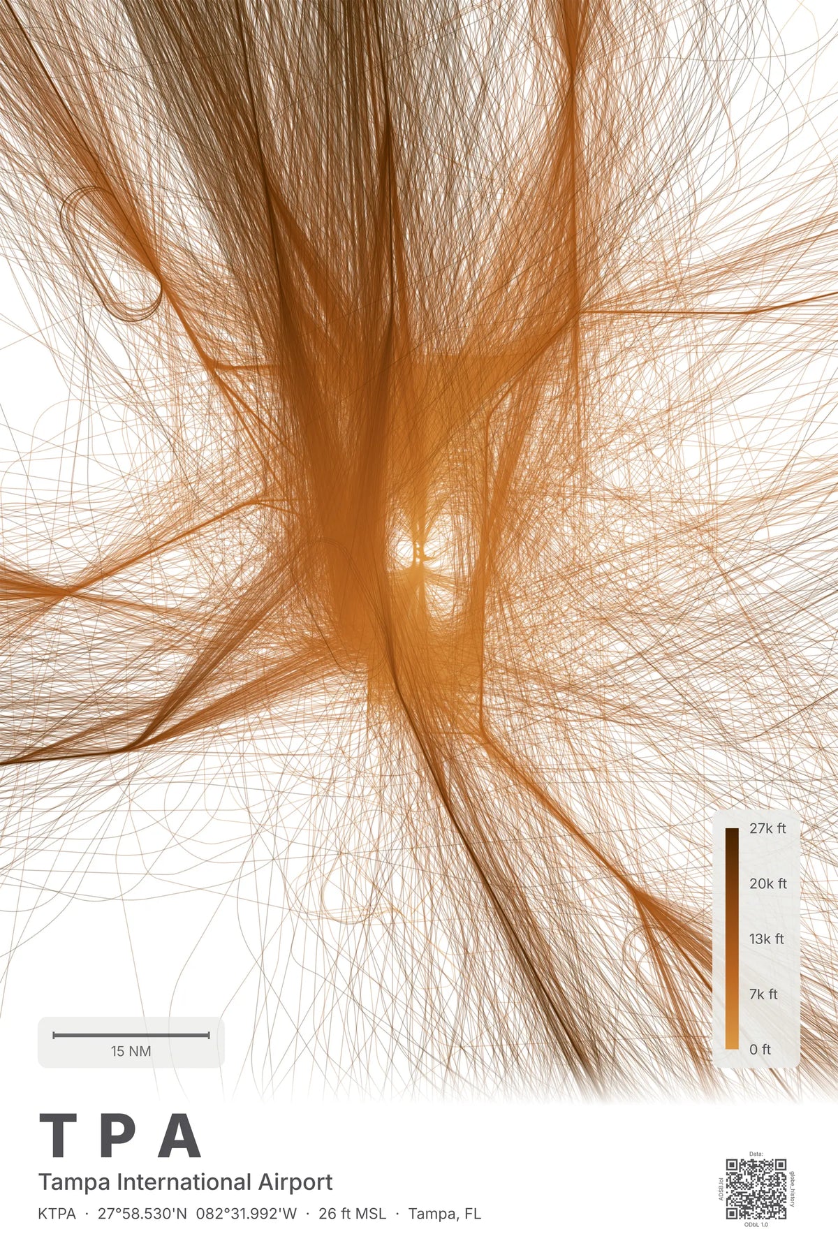 TPA flight path print — Solana theme · Light
