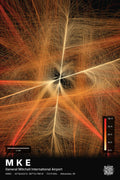 MKE flight path print — Inferno theme · Dark