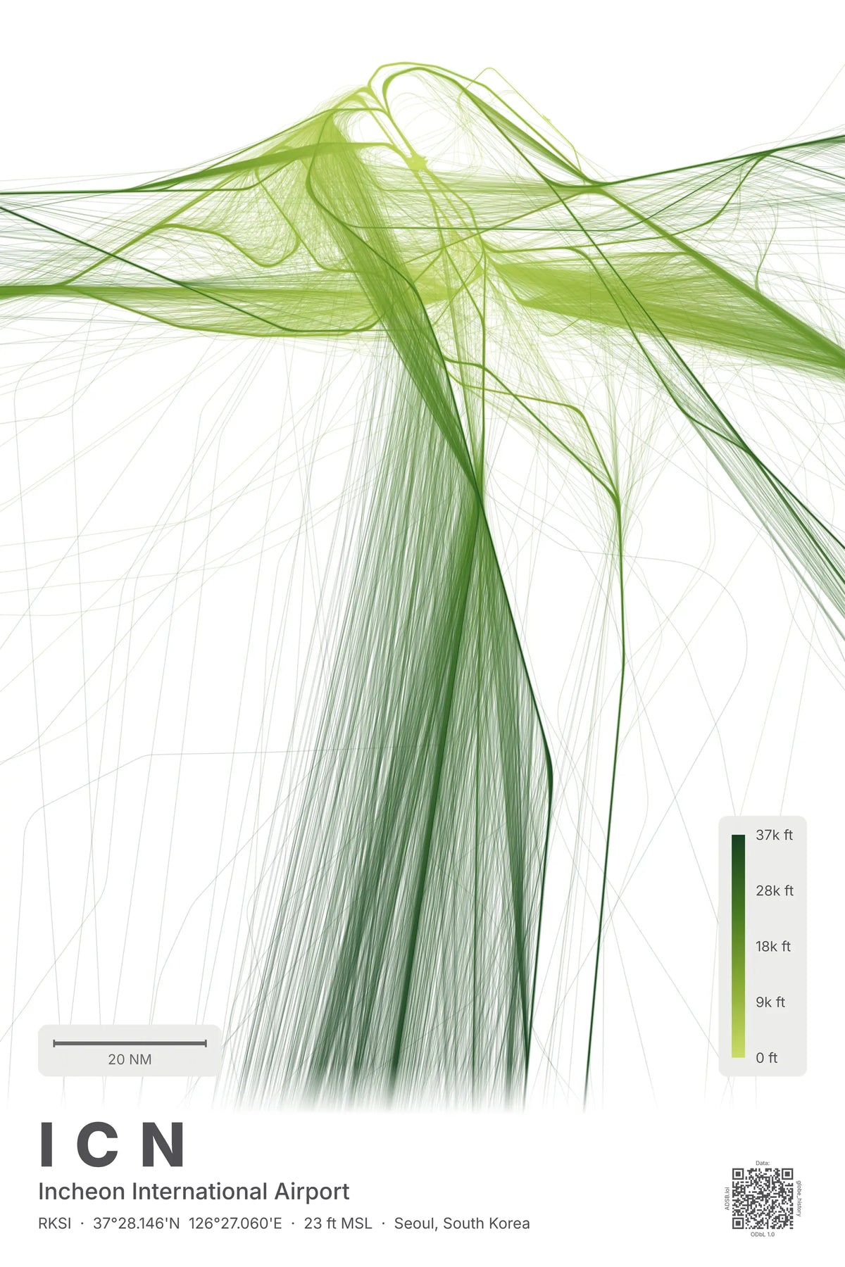 ICN flight path map — Citrus theme · Light