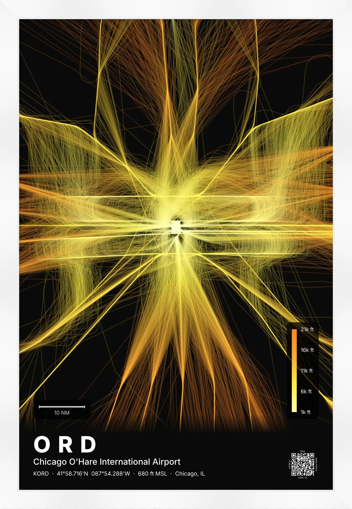 ORD flight path map — Solana theme · Dark [material:framed_white]