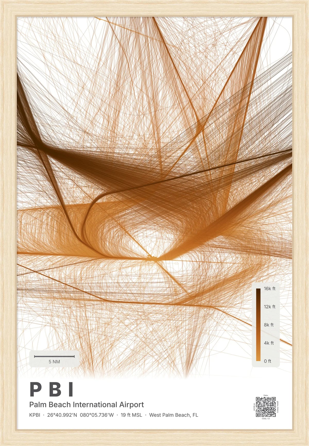 PBI flight path print — Solana theme · Light [material:framed_natural]