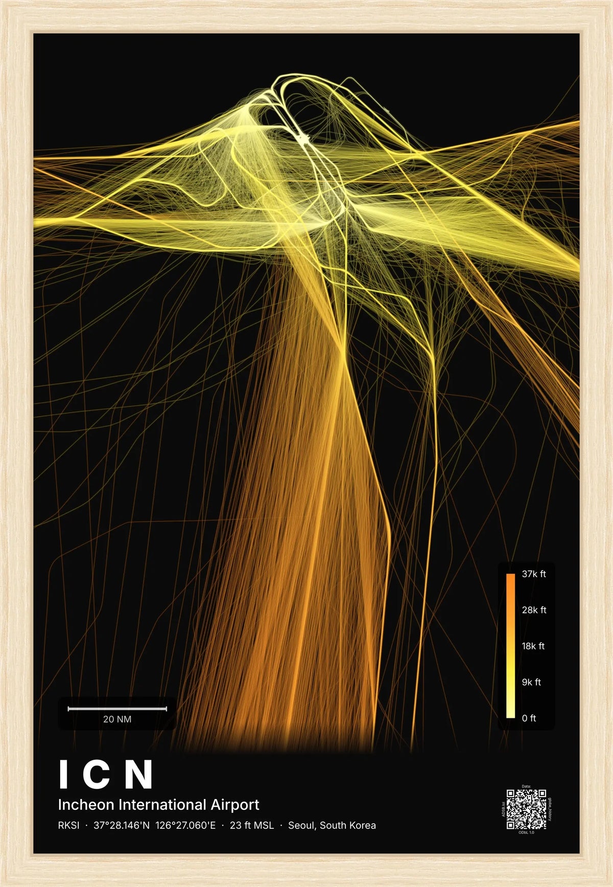 ICN flight path map — Solana theme · Dark [material:framed_natural]