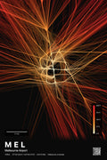 MEL flight path print — Inferno theme · Dark