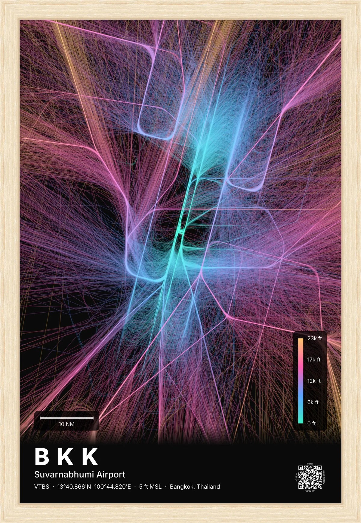 BKK flight path map — Aurora theme · Dark [material:framed_natural]