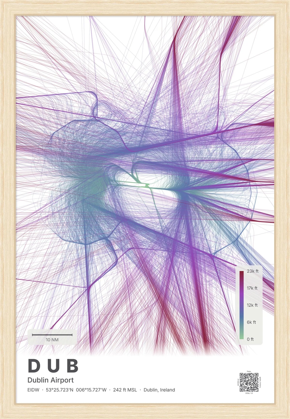 DUB flight path map — Prism theme · Light [material:framed_natural]